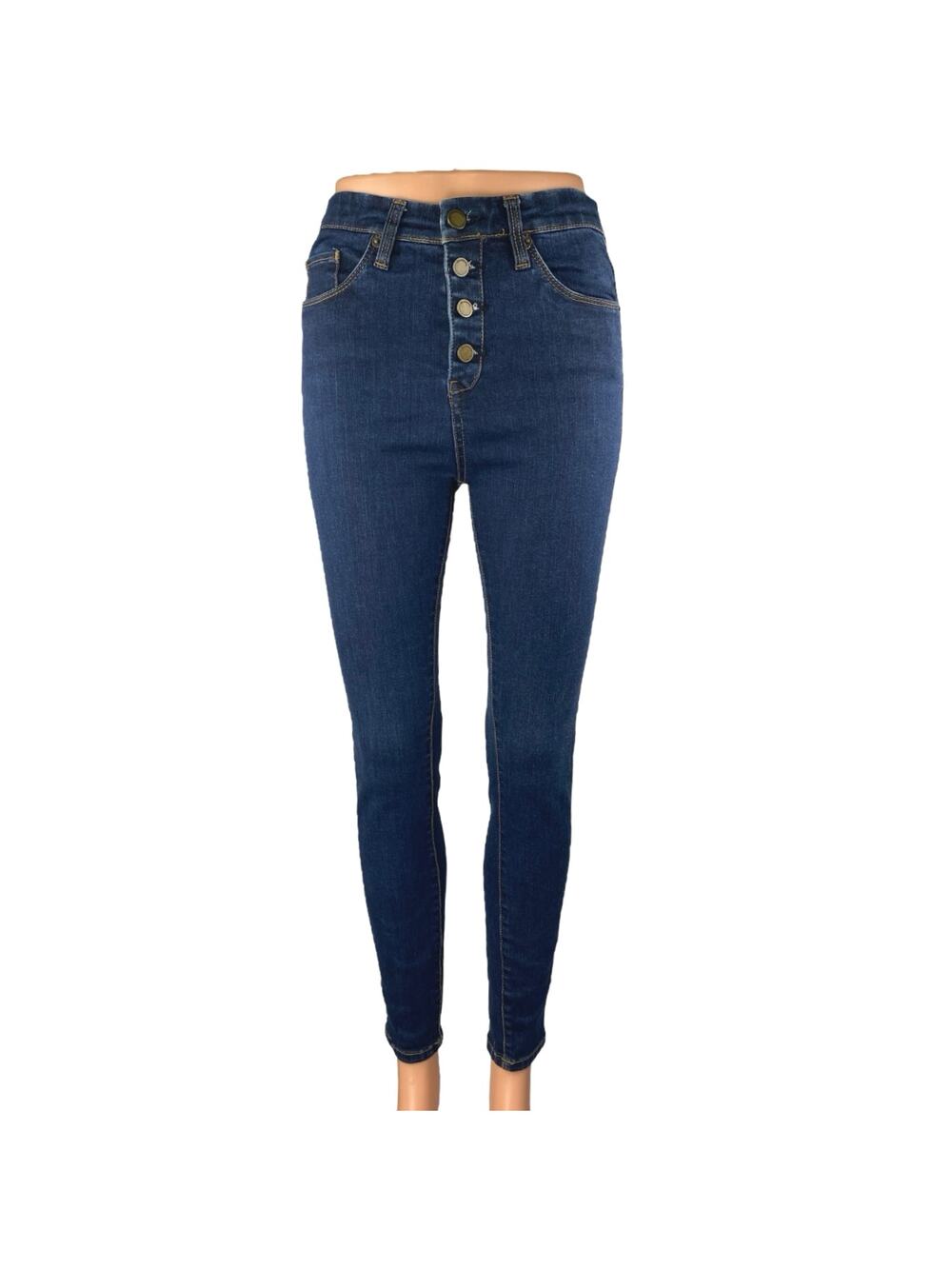 Blank NYC Women's Blue Button Fly High Waisted Skinny Denim Jeans Size 26